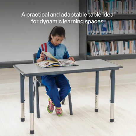 Ergerite Rectangular Table -120x60cm - 52-74cm high - Modern Teaching Aids NZ