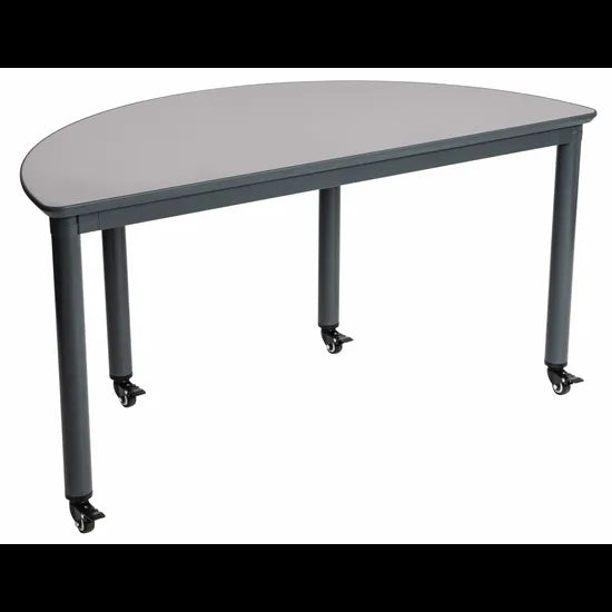 Ergerite - Semi Circle Grey Table - 120 x 60 x 60cm