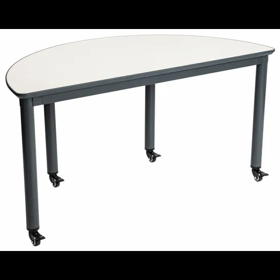 Ergerite - Semi Circle Whiteboard Table - 120 x 60 x 66cm