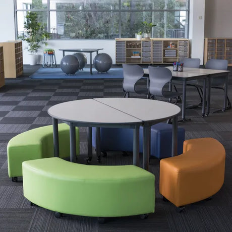 Ergerite Semi-circle Table on Castors - Grey - 72 (H) cm