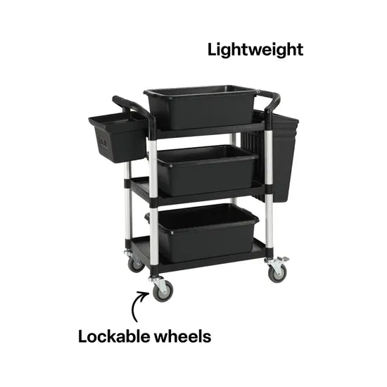 Utility Trolley with Accessory Tubs Black - Modern Teaching Aids NZ
