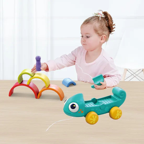 Rainbow Chameleon Pull-Along - Modern Teaching Aids NZ