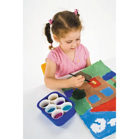 Paint Tray With 6 Pots - Modern Teaching Aids NZ