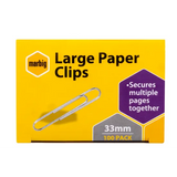 MBG PAPER CLIPS 33MM LARGE BX 100 - Modern Teaching Aids NZ