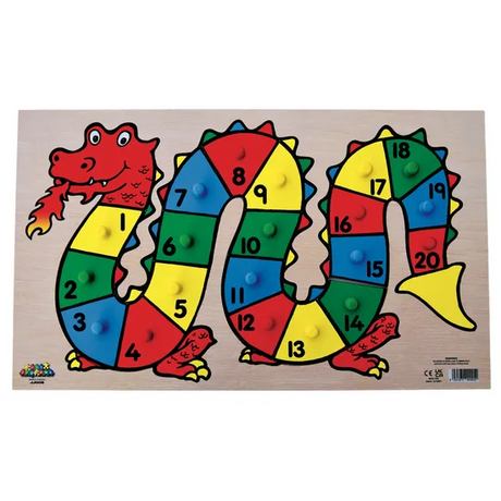 Dragon Numbers Peg Puzzle 20pc - Modern Teaching Aids NZ