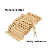 Wooden Natural Dolly Pegs 11 cm - Pack of 48