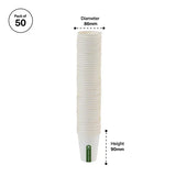 White Eco Paper Cups 8OZ - Pack of 50 - Modern Teaching Aids NZ
