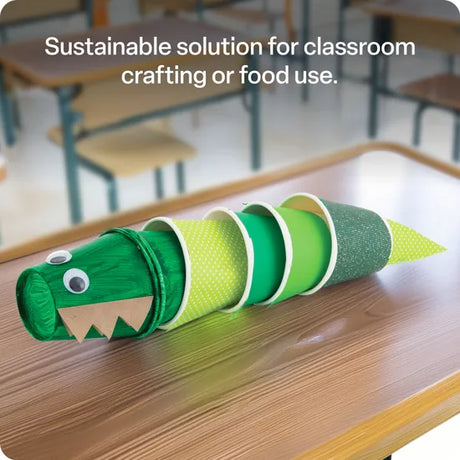 White Eco Paper Cups 8OZ - Pack of 50 - Modern Teaching Aids NZ