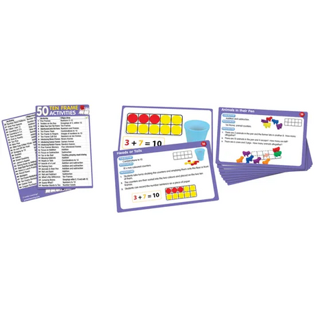 50 Ten Frame Activity Cards - Modern Teaching Aids NZ