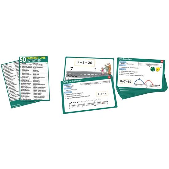 50 Number Line Activity Cards - Modern Teaching Aids NZ