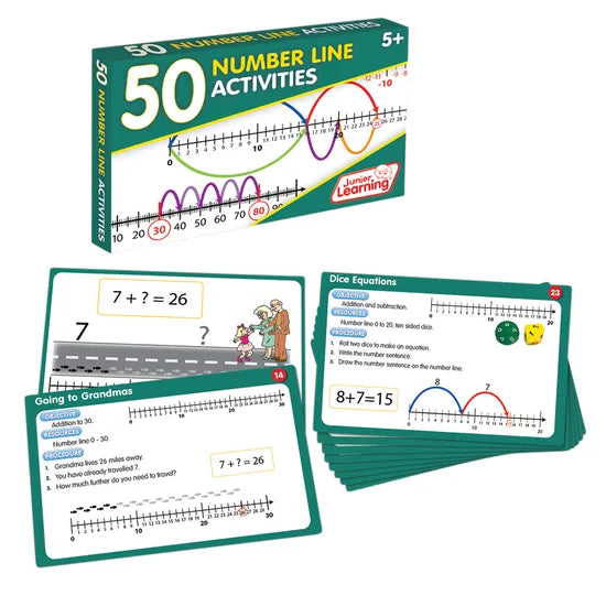50 Number Line Activity Cards - Modern Teaching Aids NZ