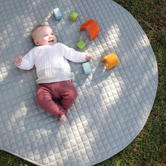 Quilted Round Playmat Stone 135cm - Modern Teaching Aids NZ