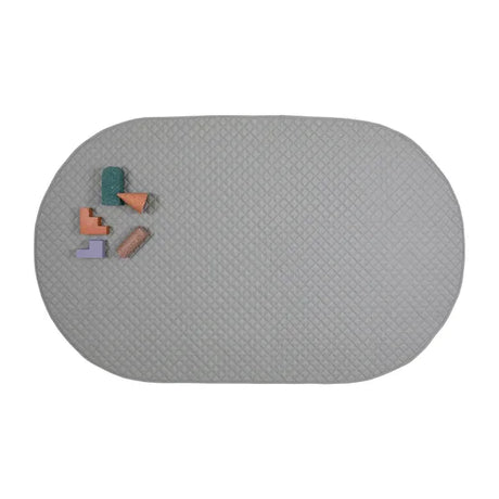 Quilted Oval Playmat Grey 200 x 120cm - Modern Teaching Aids NZ