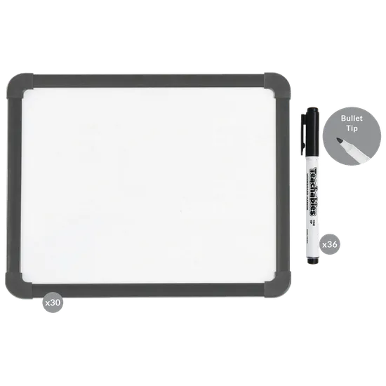 Teachables Magnetic Mini Whiteboards & Thinline Markers Kit - Modern Teaching Aids NZ