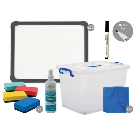 Teachables Magnetic Mini Whiteboards, Markers, Cloth & Storage Kit - Modern Teaching Aids NZ