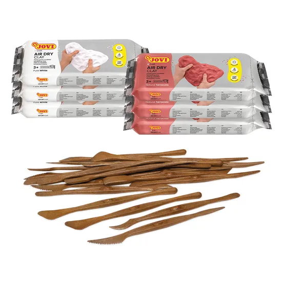 Air Dry Clay Pack - 7 x 500g + 20 Tools - Modern Teaching Aids NZ