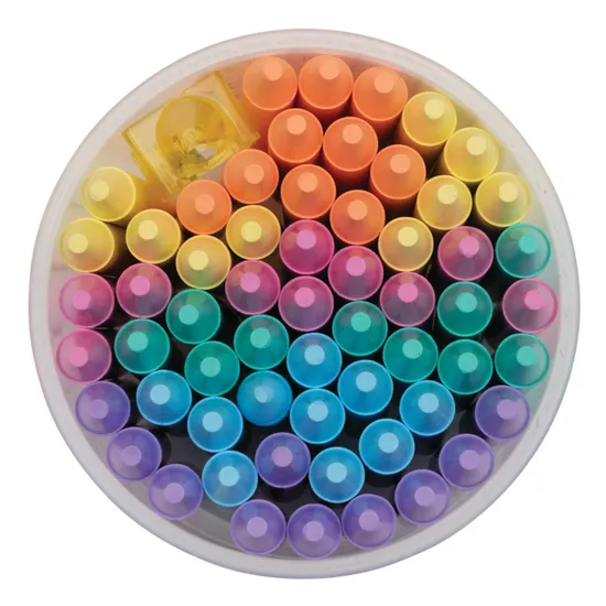 Round Pastel Crayons - Tub of 60 - Modern Teaching Aids NZ