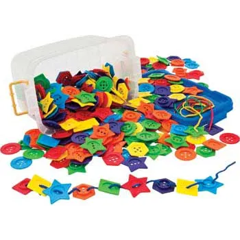 Stackable Lacing Button Shapes 288pce - Modern Teaching Aids NZ
