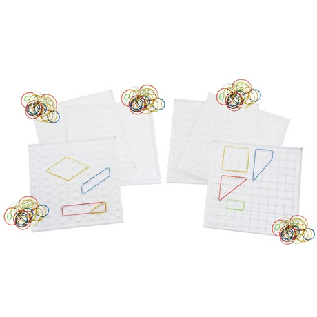 Teachables Translucent Geometric Pin Boards - Set of 6 - Modern Teaching Aids NZ