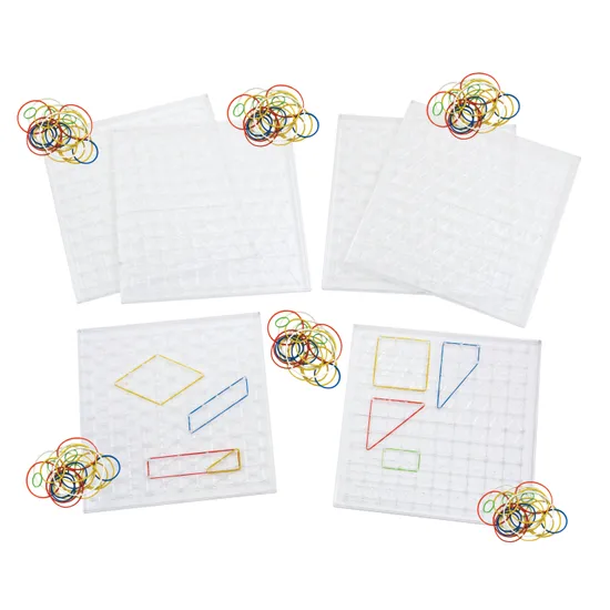 Teachables Translucent Geometric Pin Boards - Set of 6 - Modern Teaching Aids NZ