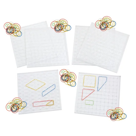 Teachables Translucent Geometric Pin Boards - Set of 6 - Modern Teaching Aids NZ
