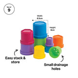 Stackable Cups 9 Piece Set - Modern Teaching Aids NZ