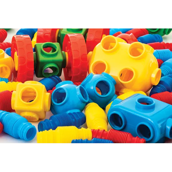 Stretchy Tubes & Wheels Construction -90 pieces - Modern Teaching Aids NZ