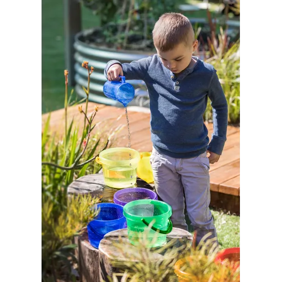 Rainbow Translucent Buckets Set of 6 - Modern Teaching Aids NZ