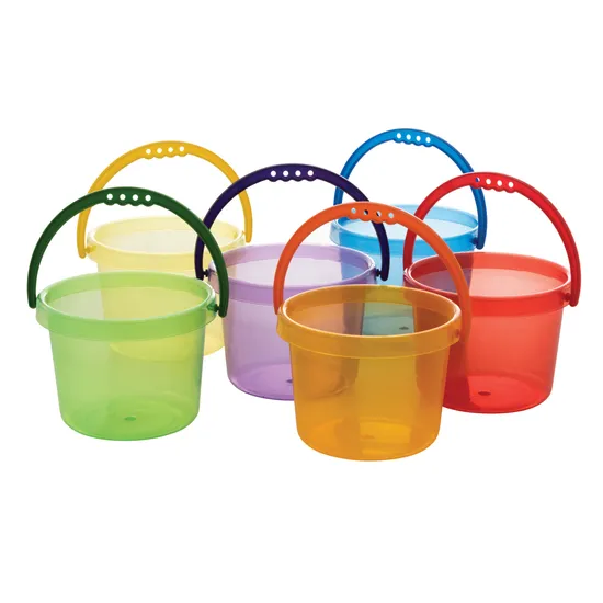 Rainbow Translucent Buckets Set of 6 - Modern Teaching Aids NZ