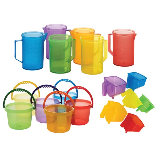 Rainbow Translucent Pouring Set of 18 - Modern Teaching Aids NZ