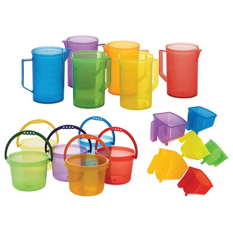 Rainbow Translucent Pouring Set of 18 - Modern Teaching Aids NZ