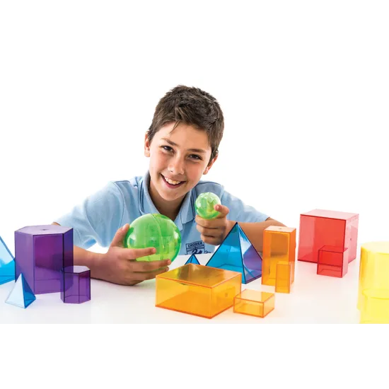 Teachables Large Translucent Geometric Shapes - 12 Pieces - Modern Teaching Aids NZ