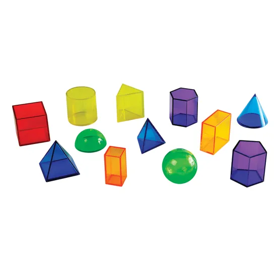 Teachables Large Translucent Geometric Shapes - 12 Pieces - Modern Teaching Aids NZ