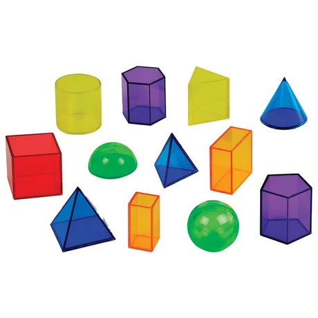 Teachables Large Translucent Geometric Shapes - 12 Pieces - Modern Teaching Aids NZ