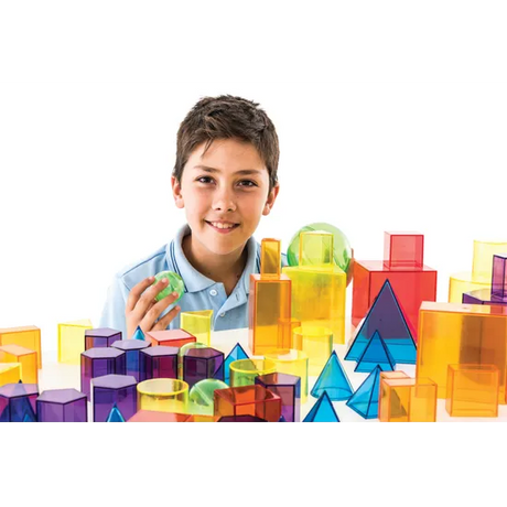 Teachables Small Translucent Geometric Shapes - 72 Pieces - Modern Teaching Aids NZ