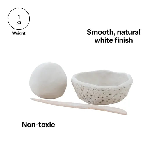 Creatistics Air Dry Ceramic Clay - White 1kg - Modern Teaching Aids NZ