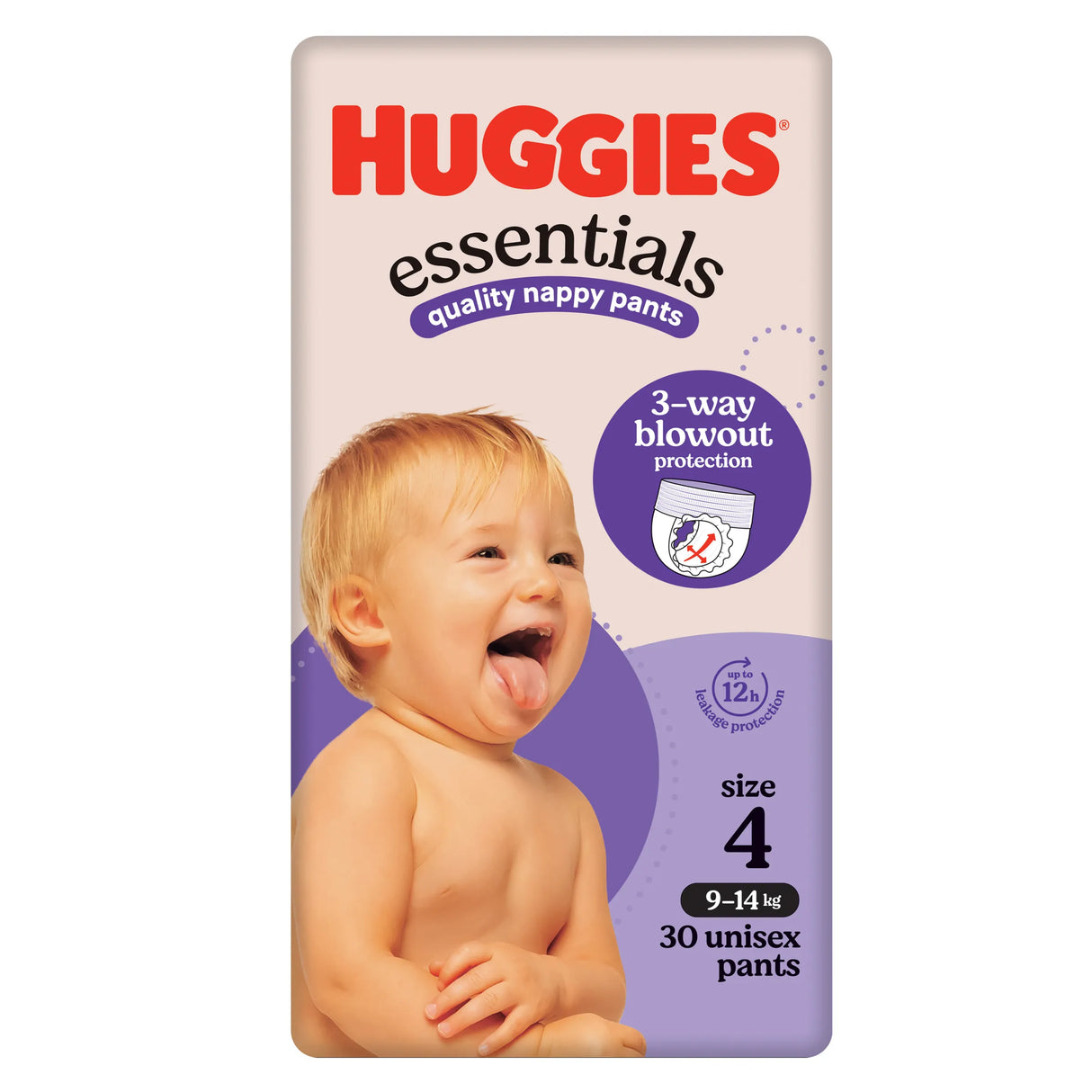 Huggies Essentials Nappy Pants Size 4 – 10-15kg, Pack of 120