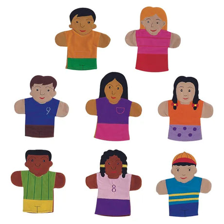 Children of The World Hand Felt Puppets 8 Pieces - Modern Teaching Aids NZ