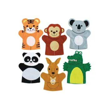 Wild Animals Hand Puppets - Set of 6 - Modern Teaching Aids NZ