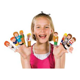 Caucasian Family and Friends Finger Puppets -10pc - Modern Teaching Aids NZ