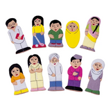 Asian Family and Friends Finger Puppets -10pc - Modern Teaching Aids NZ