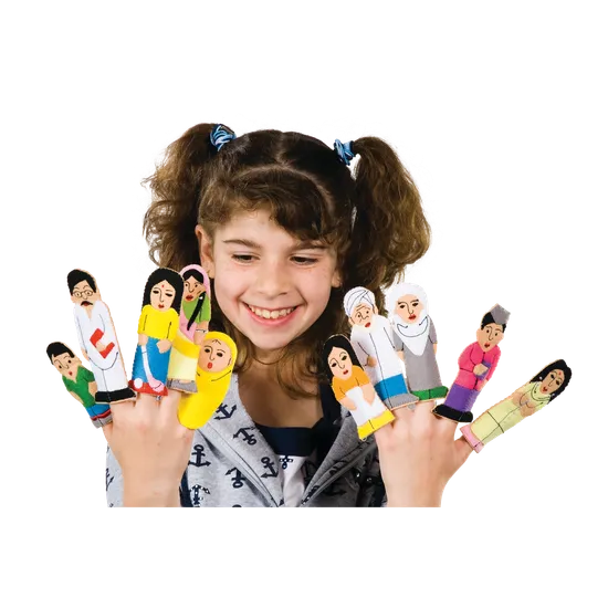 Asian Family and Friends Finger Puppets -10pc - Modern Teaching Aids NZ