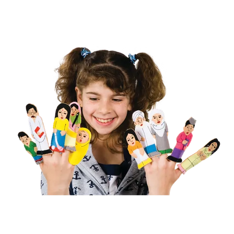 Asian Family and Friends Finger Puppets -10pc - Modern Teaching Aids NZ