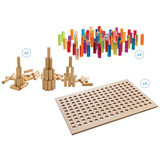 Teachables - Wooden Peg Board Kit - 211  Pieces - A3