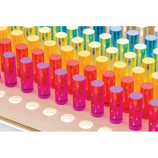 Teachables - Acrylic Coloured Cylinders - 70  Pieces - Modern Teaching Aids NZ