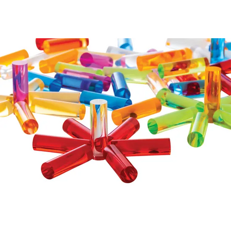 Teachables - Acrylic Coloured Cylinders - 70  Pieces - Modern Teaching Aids NZ