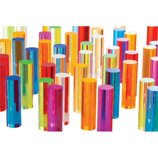 Teachables - Acrylic Coloured Cylinders - 70  Pieces - Modern Teaching Aids NZ