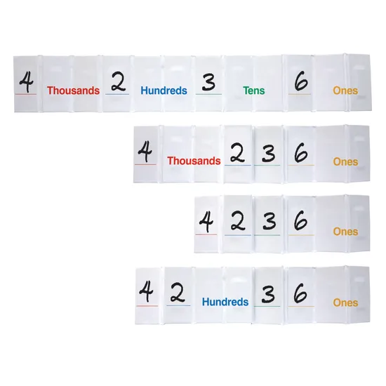 Number Expanders - Place Value Strips, Set of 8