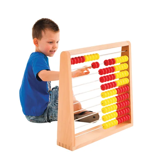 Giant Wooden Abacus - Red & Yellow Beads - Modern Teaching Aids NZ