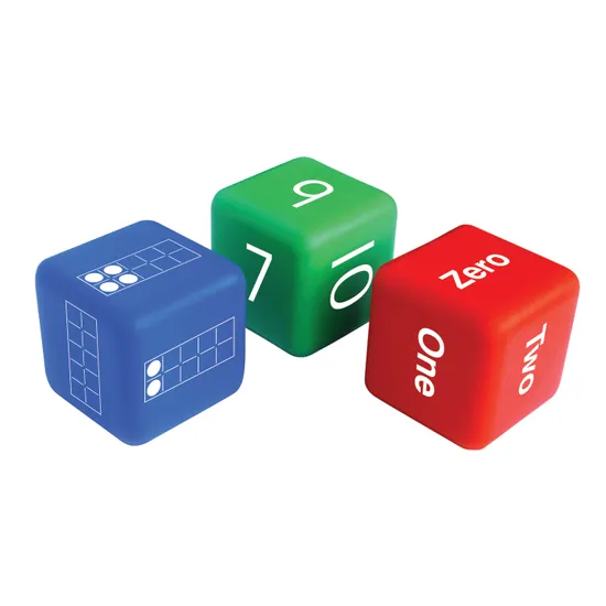 Tens Frame, Number & Name Dice - Set of 6 - Modern Teaching Aids NZ